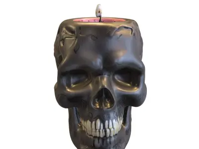 Cursed Skull candle Pack Low-poly 3D model