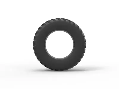 Pulling tractor rear tire 10 Scale 1 to 25 3D print model