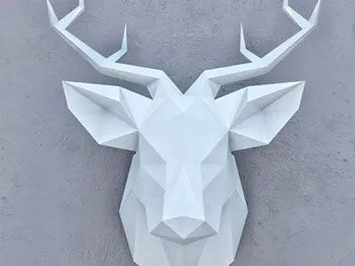 SMOLL DEER PAPER HEAD 3D model