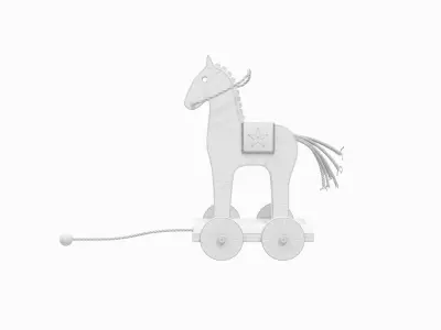 Wooden Horse Toy 3D model
