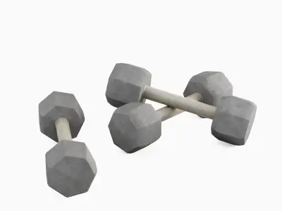 Concrete Dumbbell 03 3D model