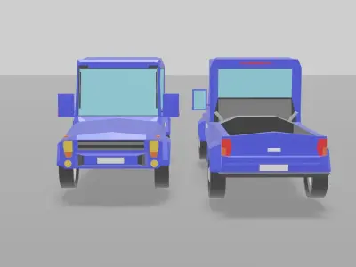 Pickup two trucks Free low-poly 3D model purchase