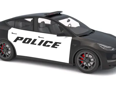 Tesla Police Car Collection 3D model