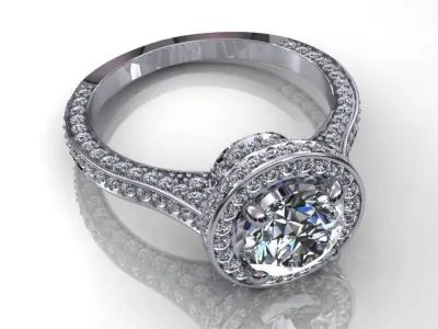 Halo Expert Diamond Ring 3D print model