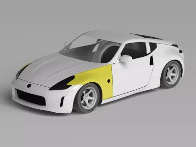 370Z Z34 Front Fenders Exterior Surface Model - 3D Laser-Scanned 3D model