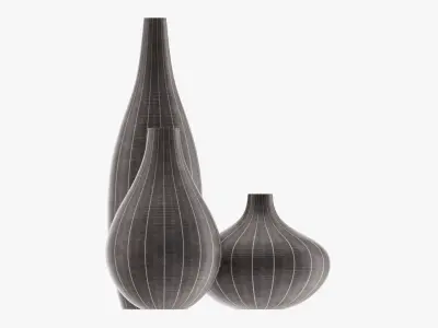 Three decorative vases 3D model
