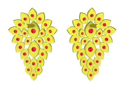 5912 Luxury Art Diamond Earrings for Lady 3D print model