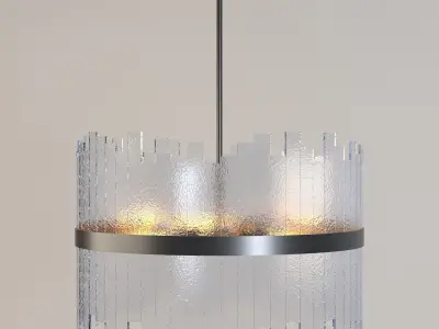 Sander Staggered Glass Chandelier Circular and Rectangular 3D model