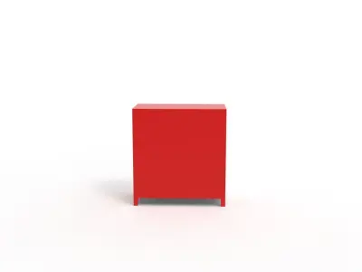 METAL CABINET-DOUBLE SHORT-RED AND WHITE Low-poly 3D model