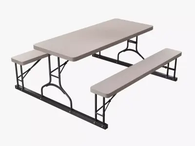 Folding Picnic Table Rectangular 3D model