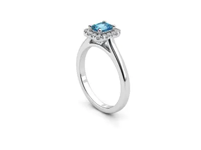 ZDR029 topaz and diamond ring 3D print model