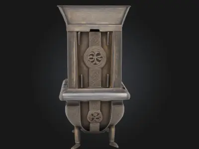 Gothic Chest Ornament  Dark Elegance in Carved Detail 3D model