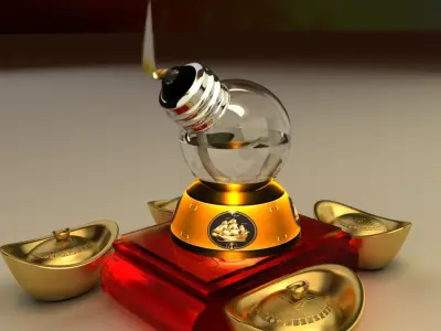 Chinese gold ingot 3D model