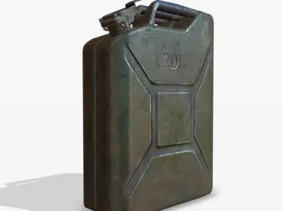 Jerrycan 3 color Low-poly 3D model