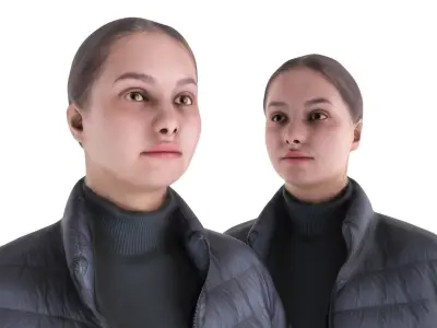 Woman autumn style 106 Low-poly 3D model