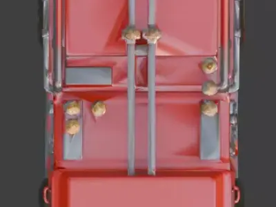 Stylized Cartoon Fire Truck 3D Model Low-poly 3D model