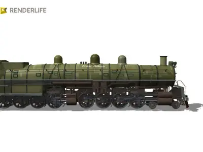 4-6-2 Steam Locomotive 3D model