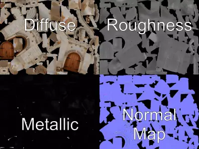 Medieval Stone Castle model pack Low-poly 3D model