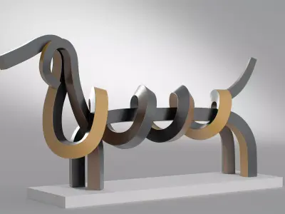 Dachshund abstract sculpture of dog 3D model