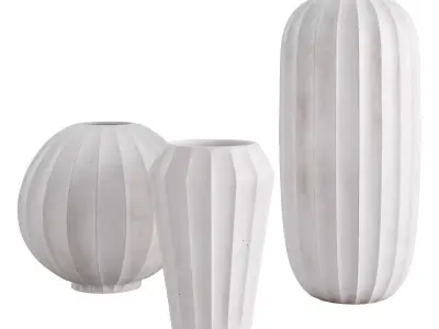 Warren White Stoneware Floor Vase 3D model