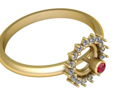 stylish ring pendant 3d printable model 3D print model