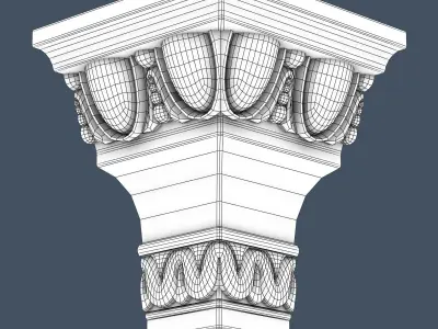 Decorative Crown Molding 3D model 14