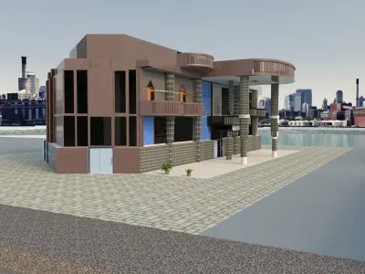 Use free SketchUp 3d house exterior modeling design 3D model