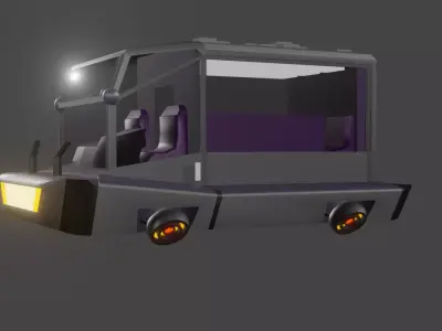 Futuristic space car Low-poly 3D model