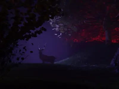 Stylized Volumetric Scene in Blender with Deer 3D model