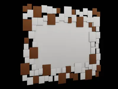 Mirror Geometrical Furniture Design Low-poly 3D model