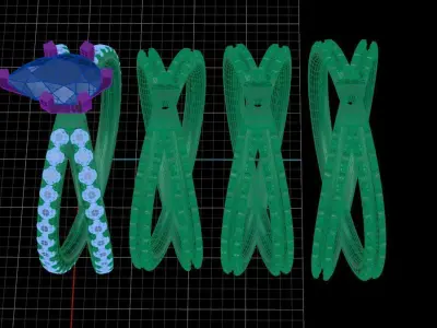 Diamond classic Ring to print 3 Sizes 3D print model