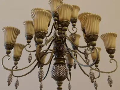 Classic chandelier Low-poly 3D model