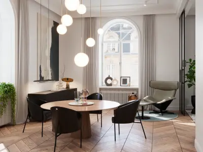 Modern Classic Interior Scene for Cinema 4D and Vray 6 ACES 3D model