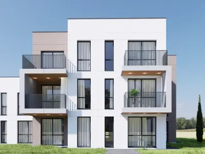 apartment building Low-poly 3D model