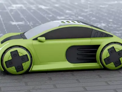 CONCEPT ELECTRIC  VEHICLE RIGGED 3D model