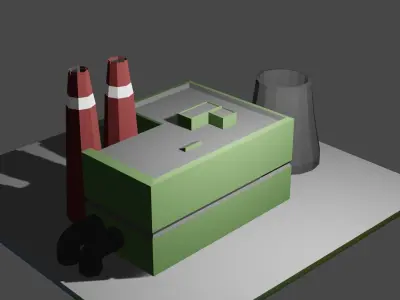 Factory Free low-poly 3D model