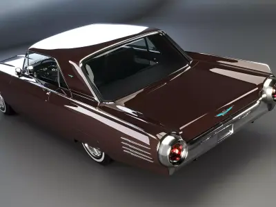 Thunderbird 1961 Convertible Hardtop Low-poly 3D model