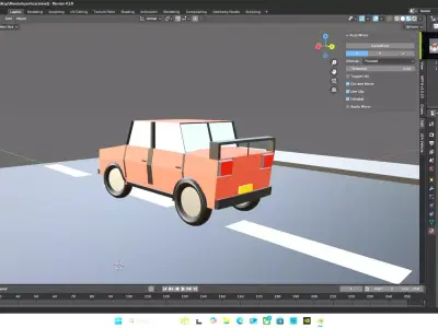 stylized low poly retro sports car Low-poly 3D model
