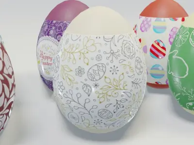 Easter Eggs 3D Model Low-poly 3D model