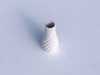 Vase curved with twisted smooth ribbons 3D print model