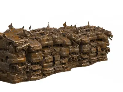 Stacked cars on top of each other  many cars 3D 3D model