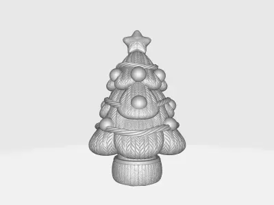 Christmas Tree Ornament Festive Miniature Holiday with Star 3D print model