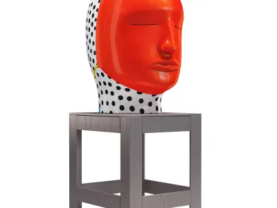 Jun Kaneko Head Sculpture 3D model