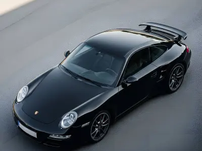 Sleek Black Porsche 911 GT3 Low-poly 3D model