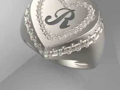 anello cuore 3D print model