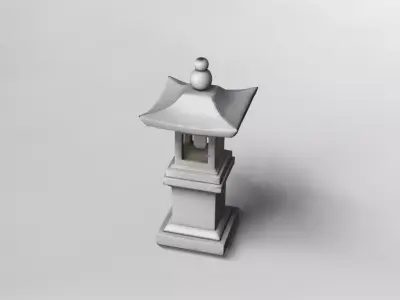 Traditional Japanese Stone Lantern 3D Model 3D model