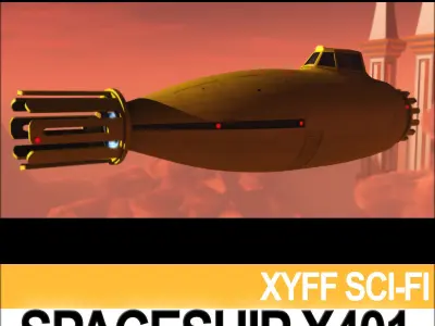 Spaceship X401 3D model