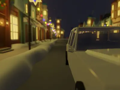 Winter Street Low-poly 3D model