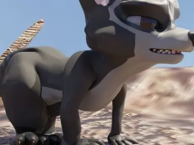 RaccoonToon and Child 3D model