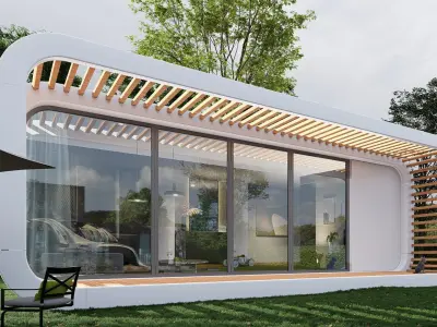 Capsul house Low-poly 3D model